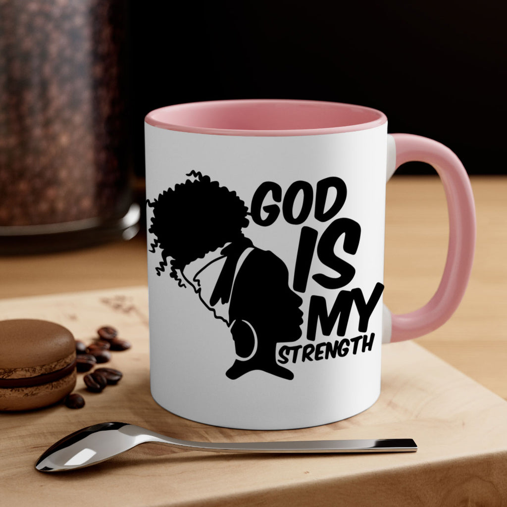 god is my strength- black words - phrases-Mug / Coffee Cup