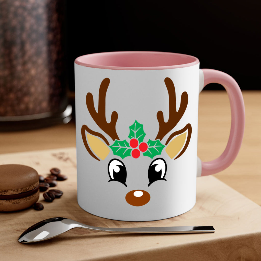 reindeer face style 597#- christmas-Mug / Coffee Cup