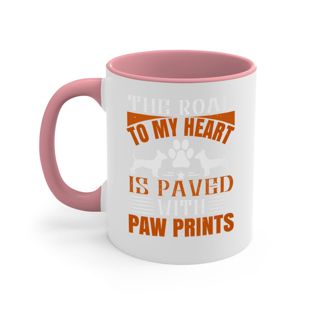 The Road to my Heart is paved with paw prints Style 145#- Dog-Mug / Coffee Cup