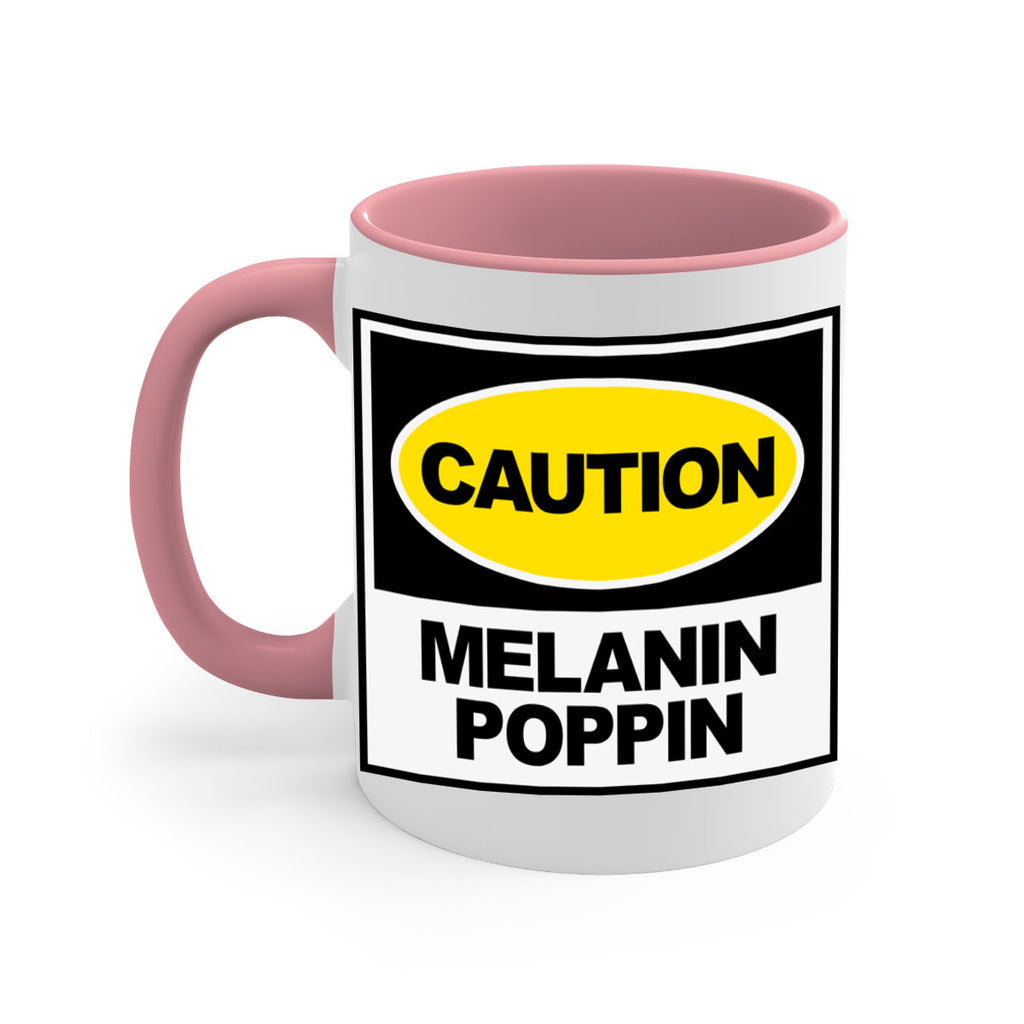 caution melanin poppin 188#- black words - phrases-Mug / Coffee Cup