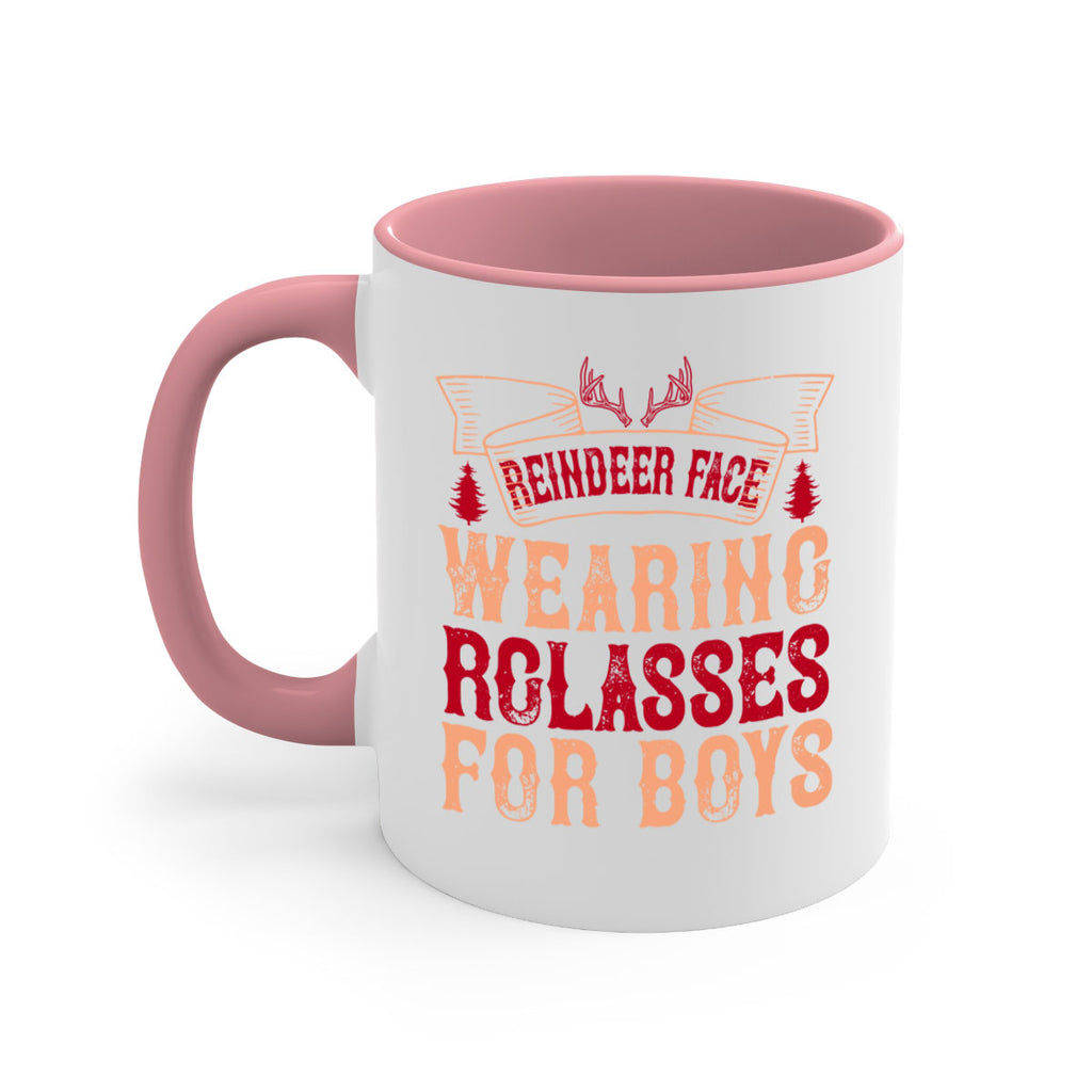 reindeer face wearing glasses for boys 370#- christmas-Mug / Coffee Cup