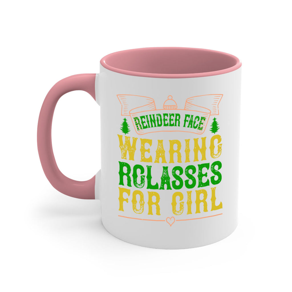 reindeer face wearing glasses for girl 368#- christmas-Mug / Coffee Cup