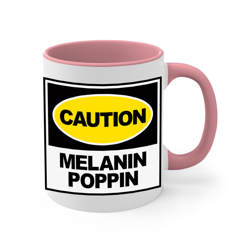 caution melanin poppin 188#- black words - phrases-Mug / Coffee Cup