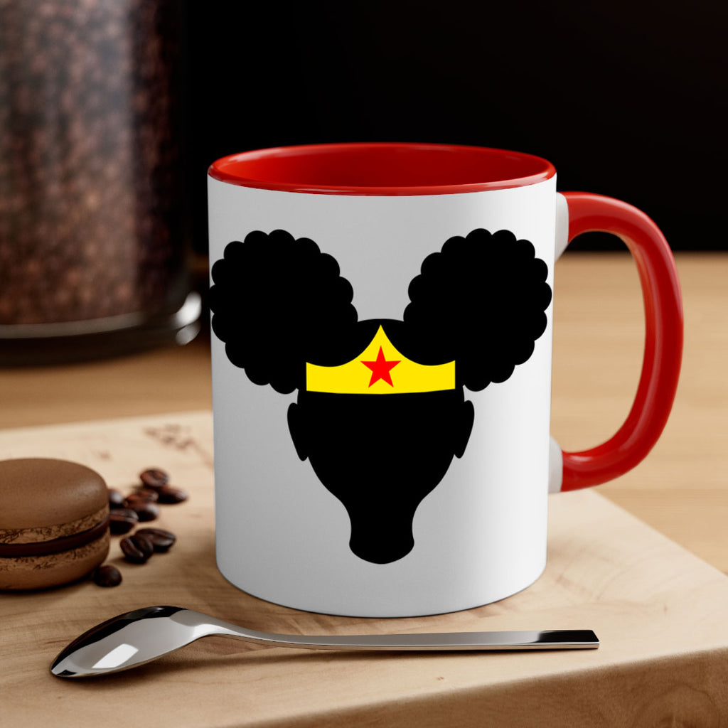 afro puffs girl wonder woman 78#- Black women - Girls-Mug / Coffee Cup