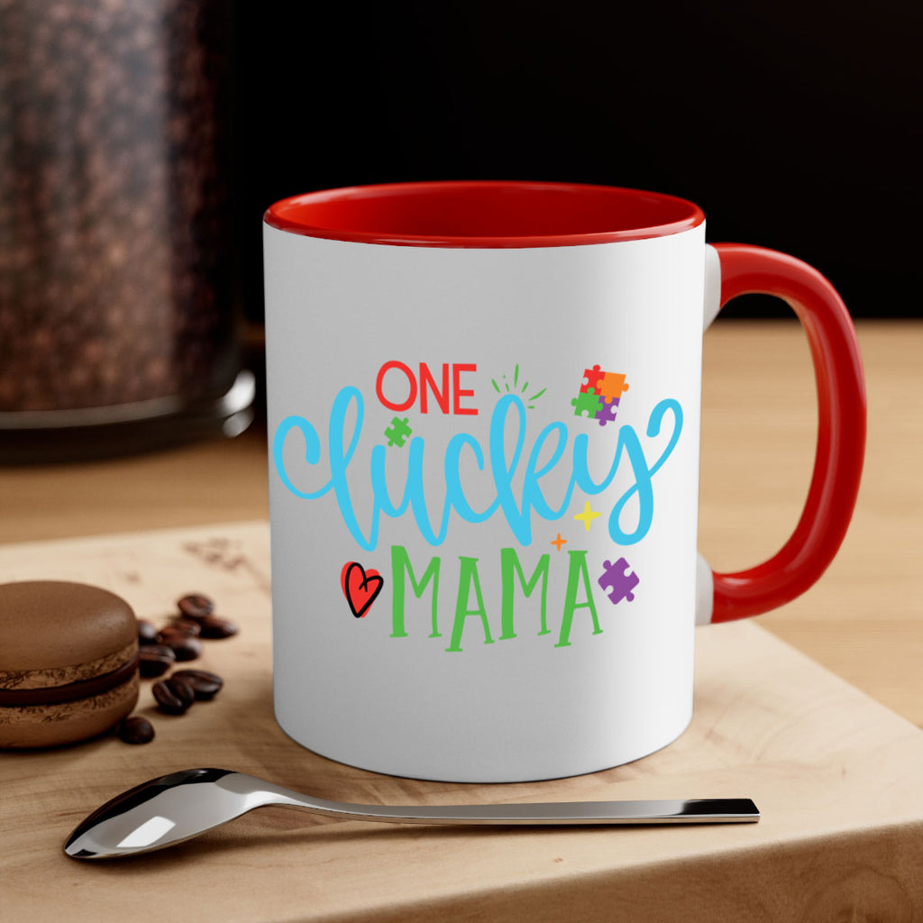 one lucky mama Style 33#- autism-Mug / Coffee Cup