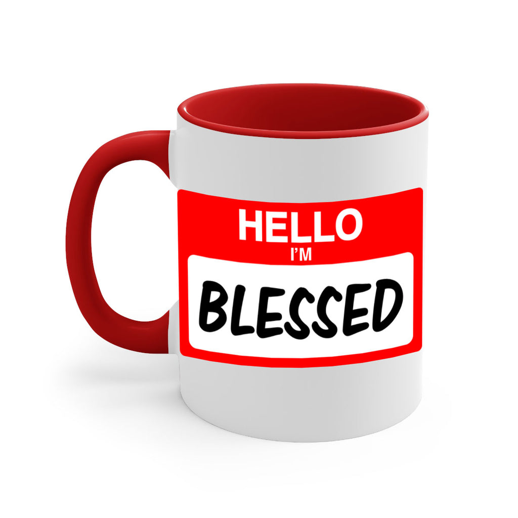 hello im blessed 133#- black words - phrases-Mug / Coffee Cup