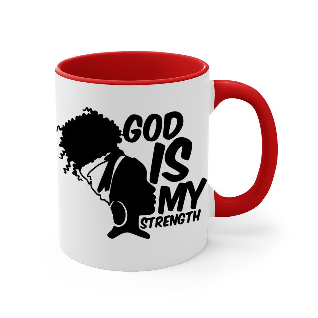 god is my strength- black words - phrases-Mug / Coffee Cup
