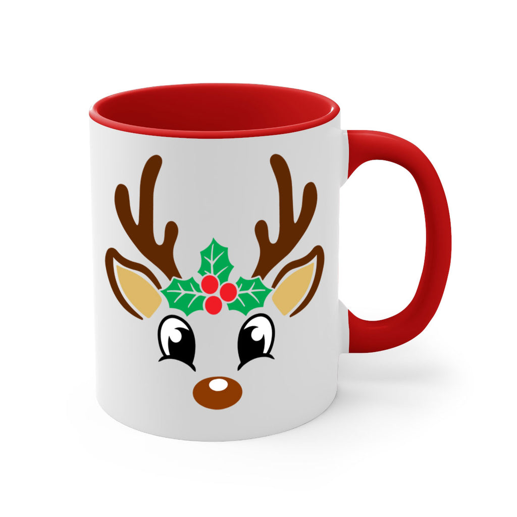reindeer face style 597#- christmas-Mug / Coffee Cup