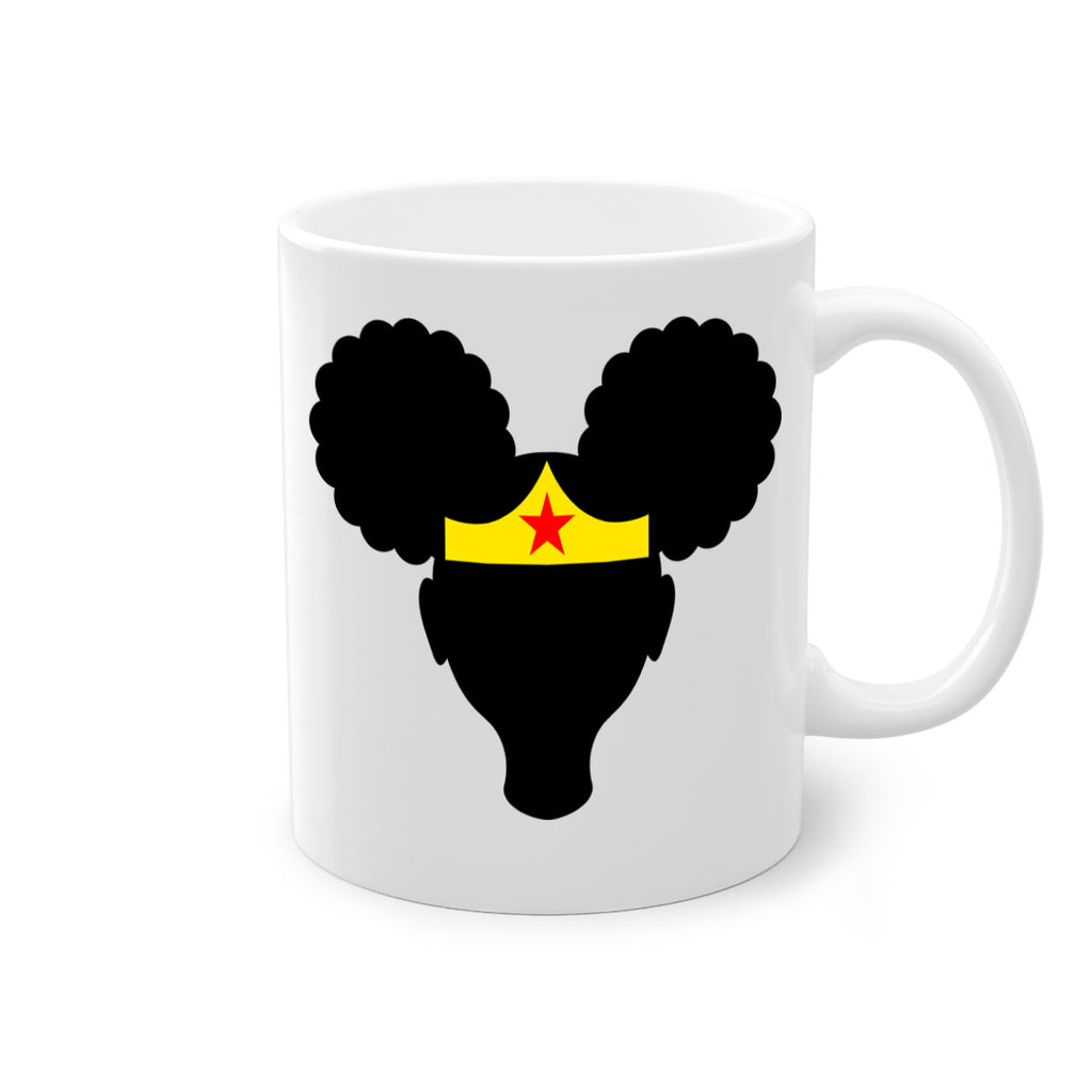afro puffs girl wonder woman 78#- Black women - Girls-Mug / Coffee Cup