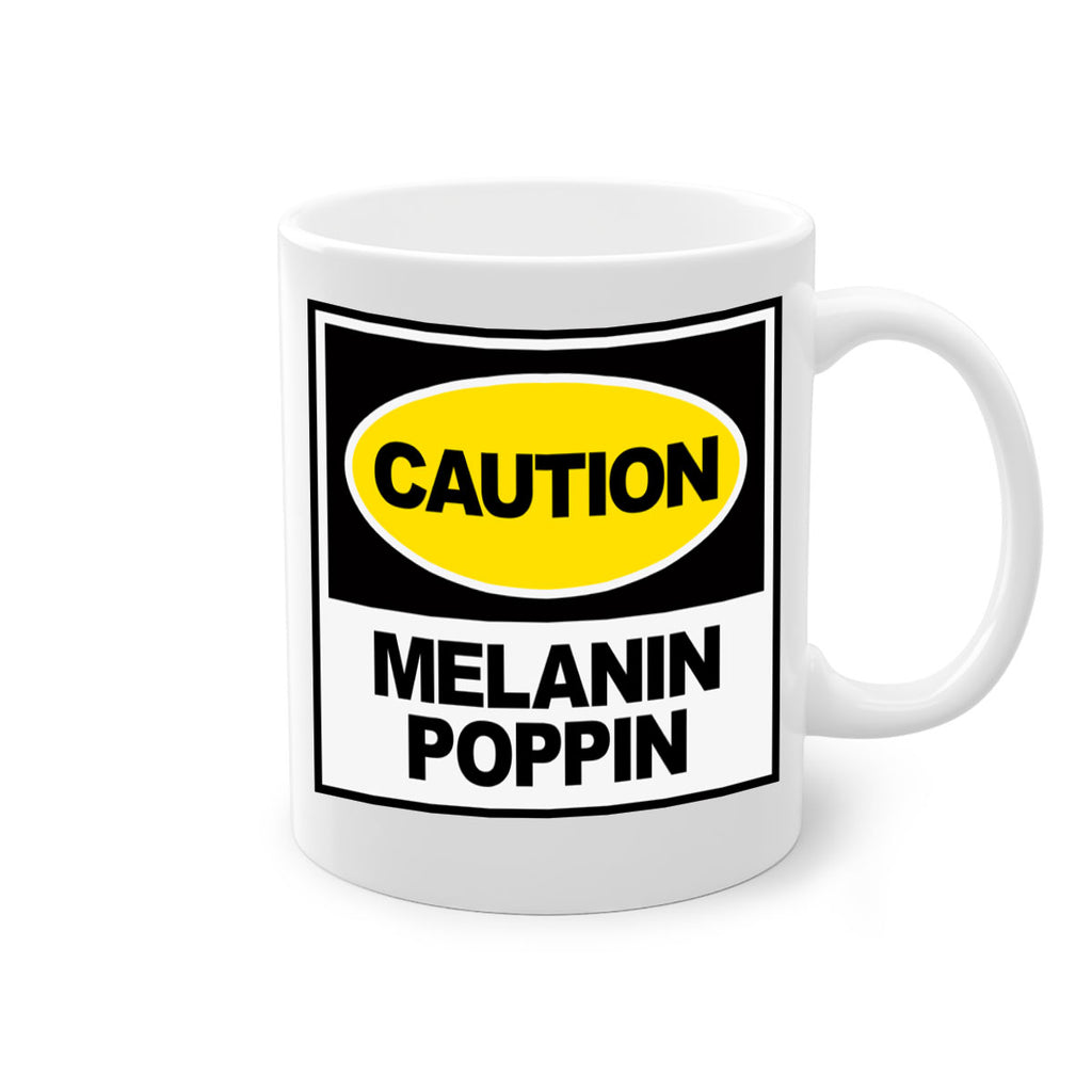 caution melanin poppin 188#- black words - phrases-Mug / Coffee Cup