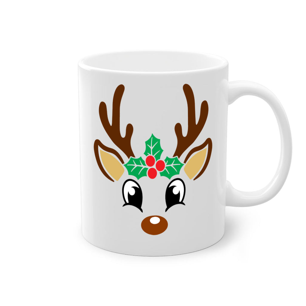 reindeer face style 597#- christmas-Mug / Coffee Cup