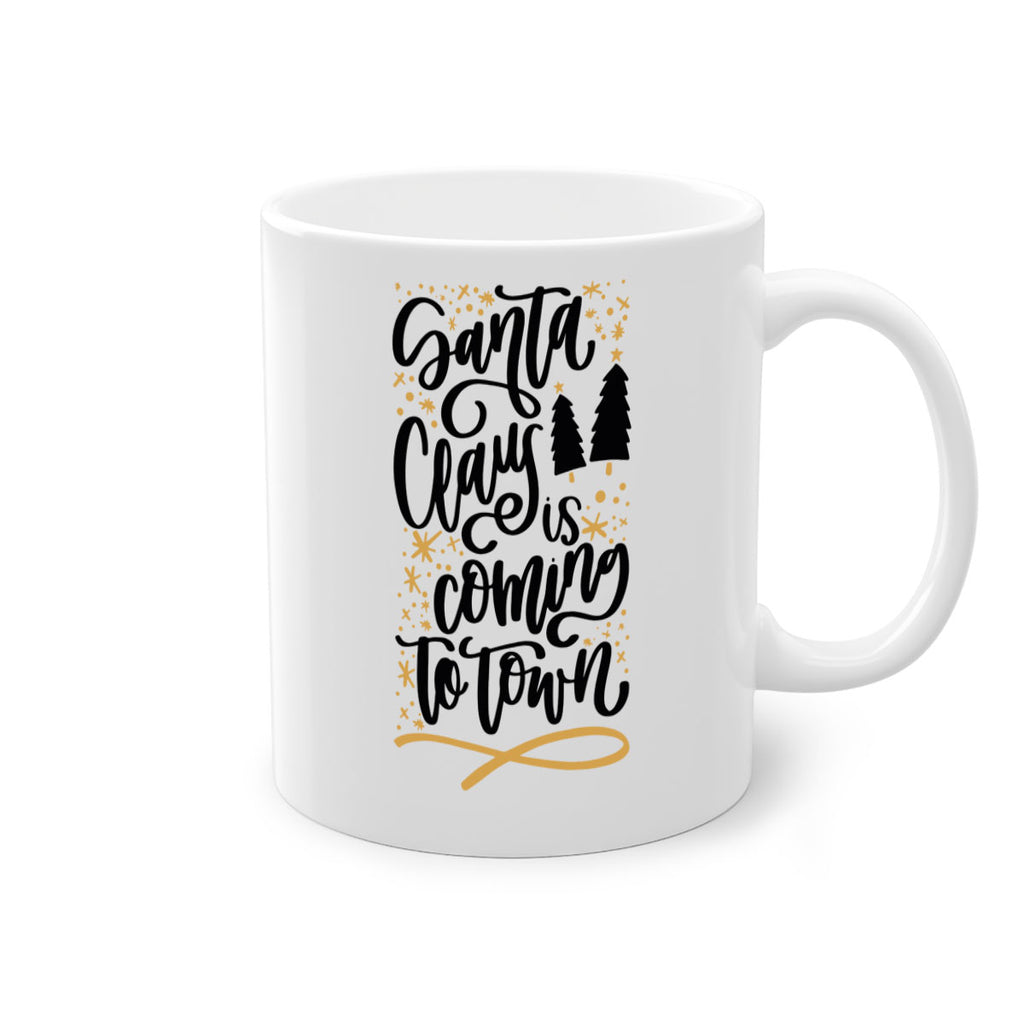 santa claus is coming to town gold 62#- christmas-Mug / Coffee Cup
