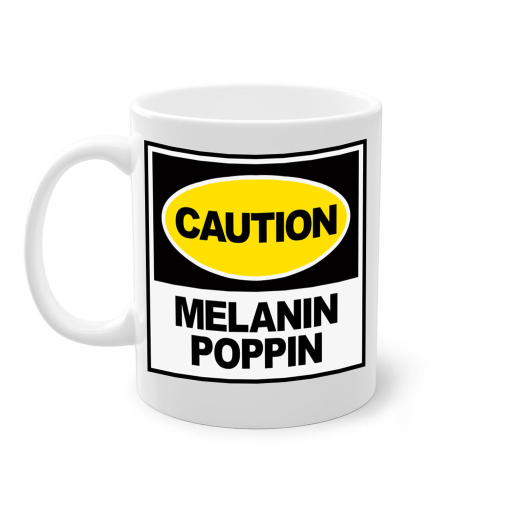 caution melanin poppin 188#- black words - phrases-Mug / Coffee Cup