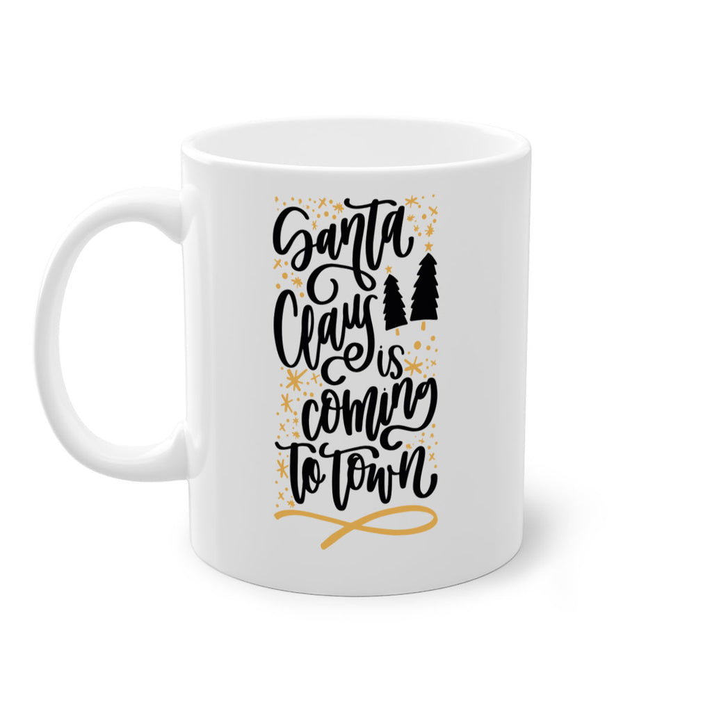 santa claus is coming to town gold 62#- christmas-Mug / Coffee Cup