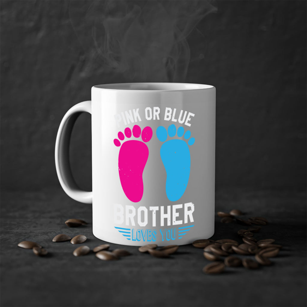 Pink or Blue brother loves you Style 22#- baby shower-Mug / Coffee Cup