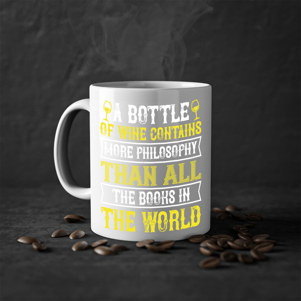 a bottle of wine contains more philosophy 97#- wine-Mug / Coffee Cup