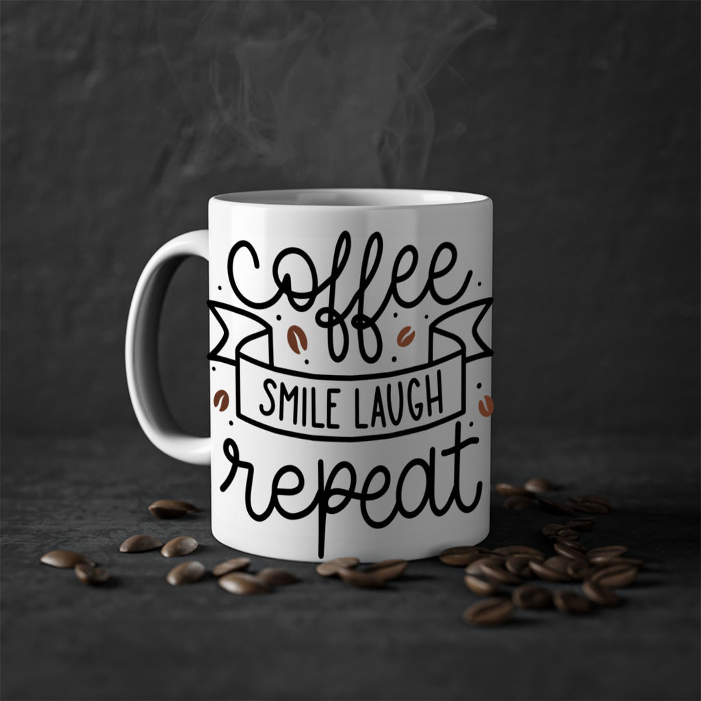 coffee smile laugh repeat 139#- coffee-Mug / Coffee Cup