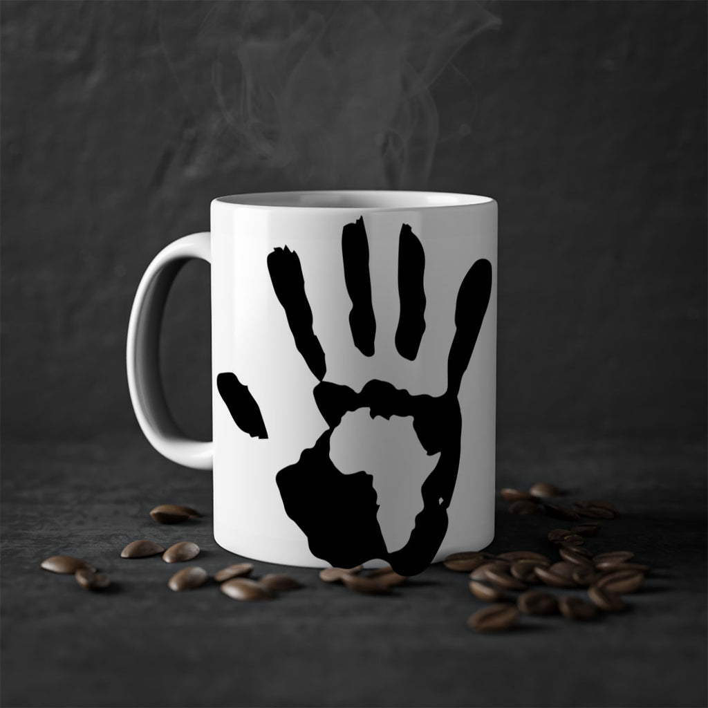 hand with africa- black words - phrases-Mug / Coffee Cup