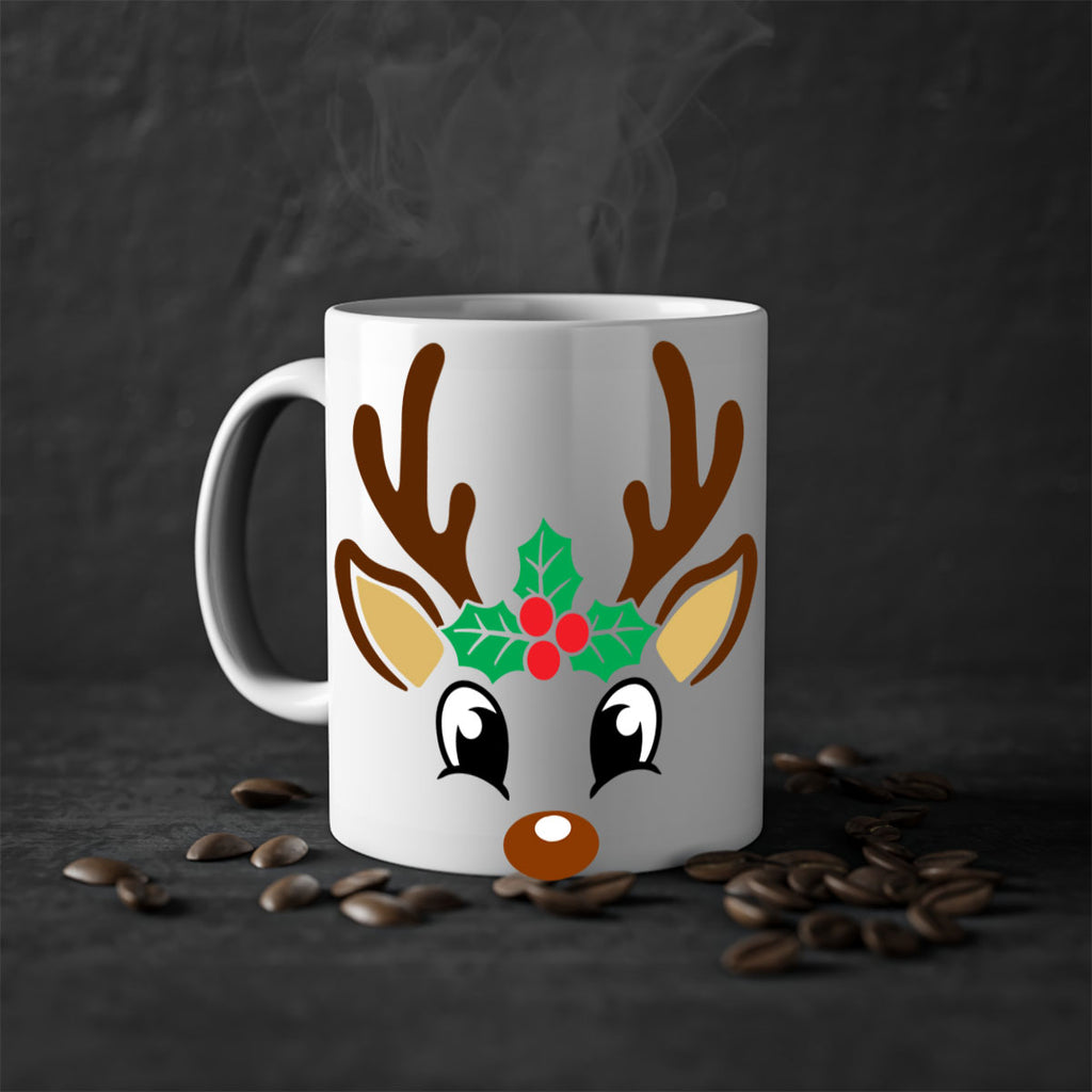 reindeer face style 597#- christmas-Mug / Coffee Cup