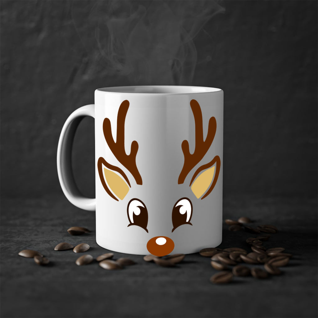 reindeer face style 599#- christmas-Mug / Coffee Cup
