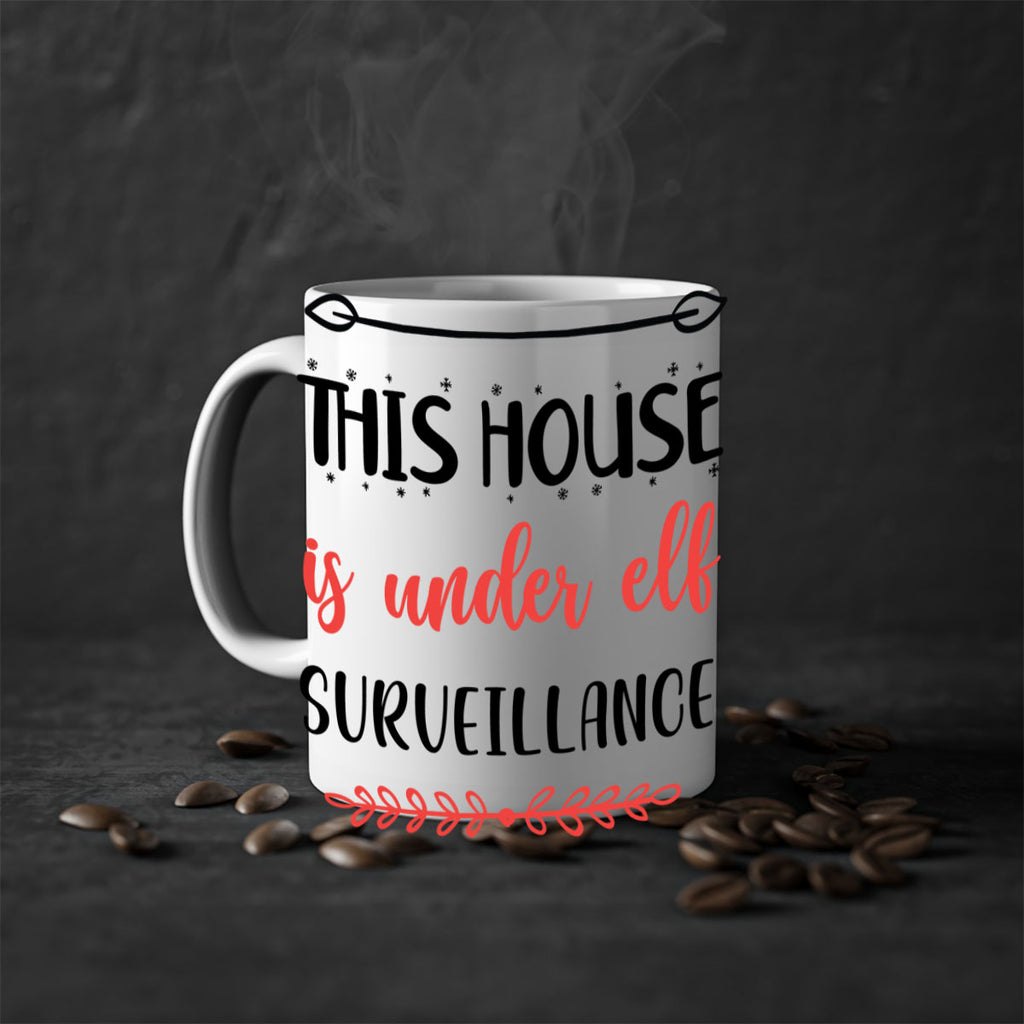 this house is under elf surveillance style 1209#- christmas-Mug / Coffee Cup