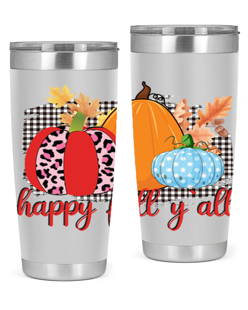 Happy Fall Yall Leopard 229#- fall- Tumbler