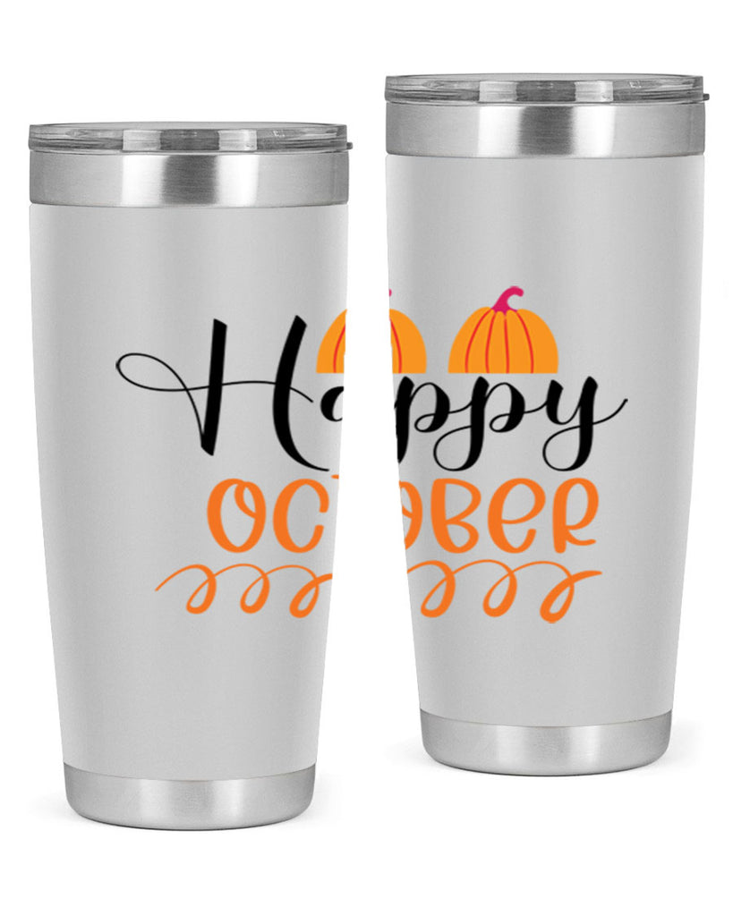 Happy October 238#- fall- Tumbler