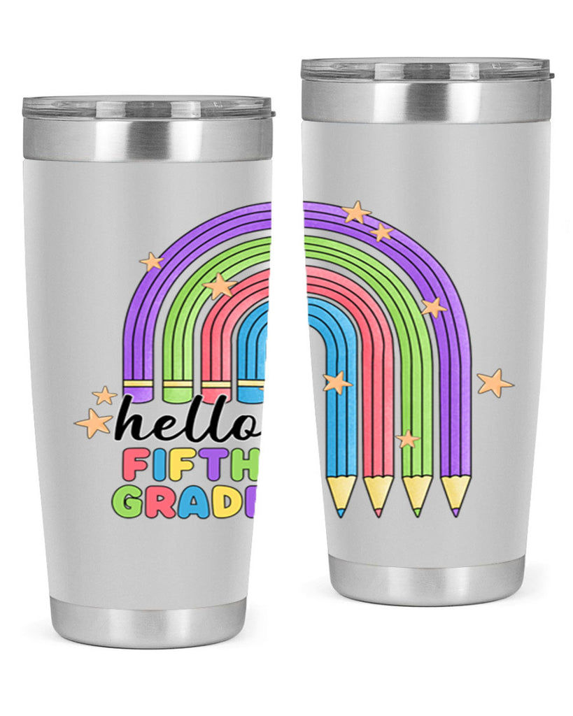 Hello 5th Grade Pencil Rainbow 13#- 5th grade- Tumbler