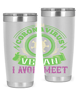 I Am Coronavirus Vegan I Avoid Meet Style 38#- corona virus- Tumbler