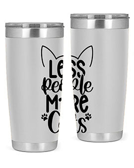 Less People More Cats Style 97#- cat- Tumbler