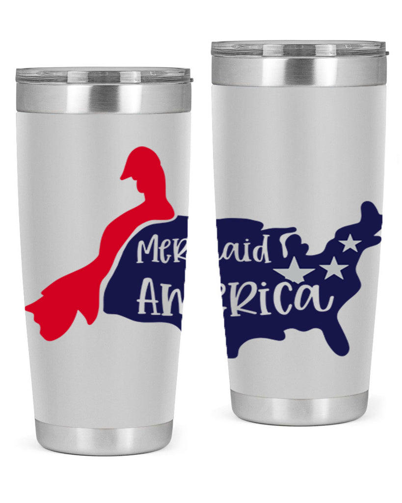Mermaid In America Style 167#- Fourt Of July- Tumbler