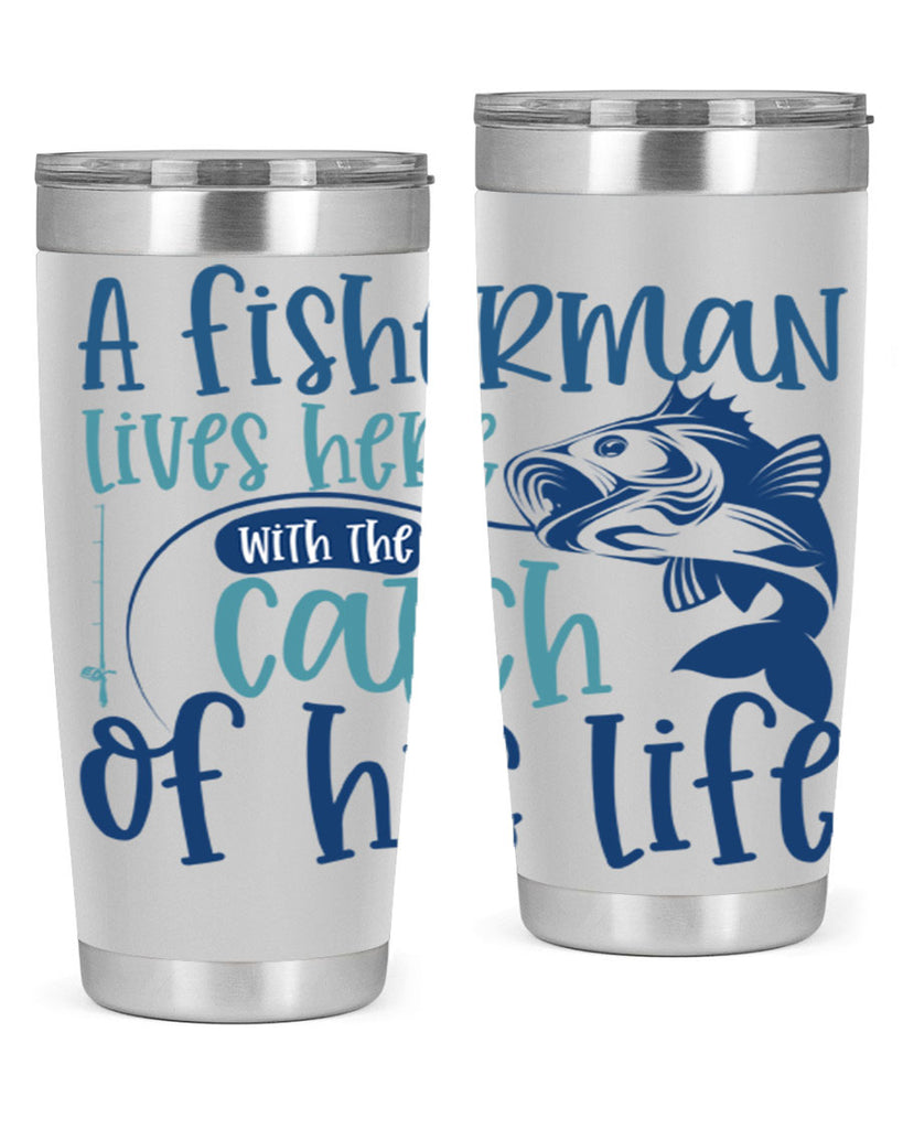a fisherman lives here with the catch 228#- fishing- Tumbler