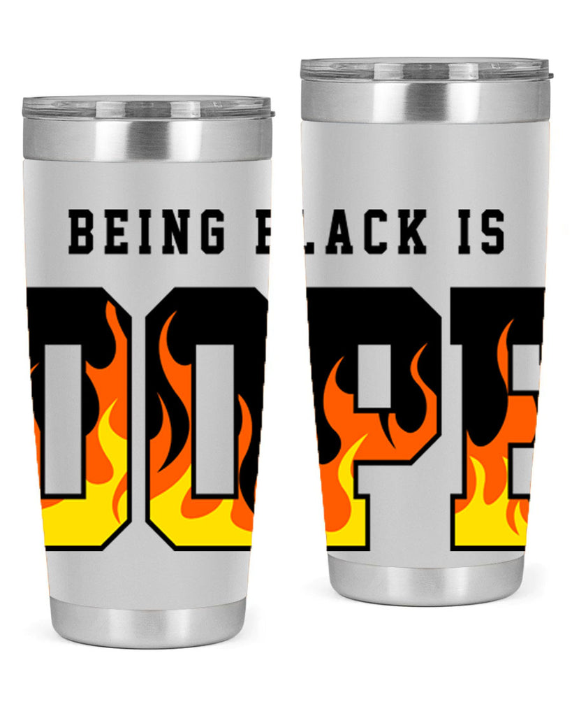 being black is dope flames 256#- black words phrases- Cotton Tank