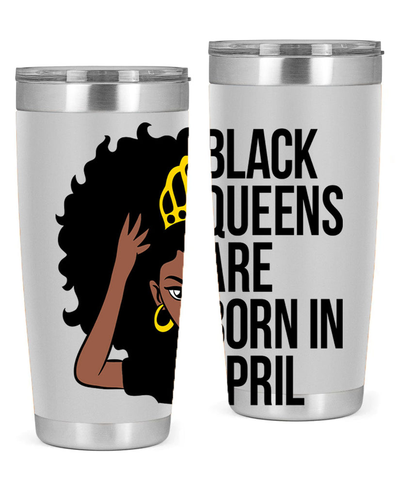 black queens are born in april 218#- black words phrases- Cotton Tank