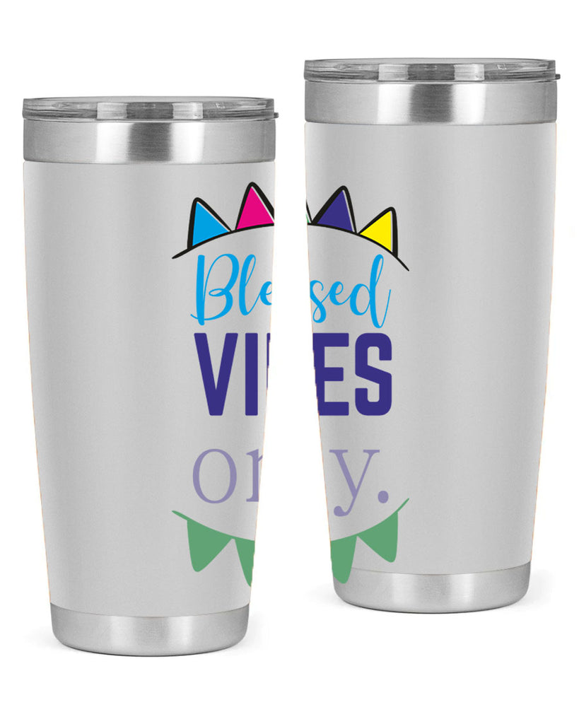 blessd vibes only- black words phrases- Cotton Tank