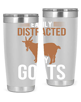 easily distracted by goats Style 5#- goat- Tumbler