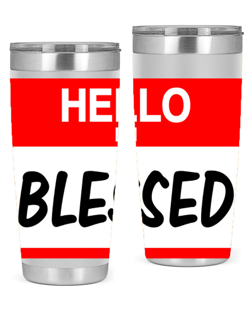 hello im blessed 133#- black words phrases- Cotton Tank