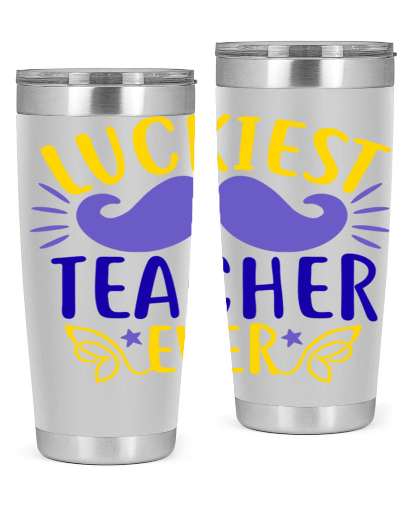 luckiest teacher ever 12#- mardi gras- Tumbler
