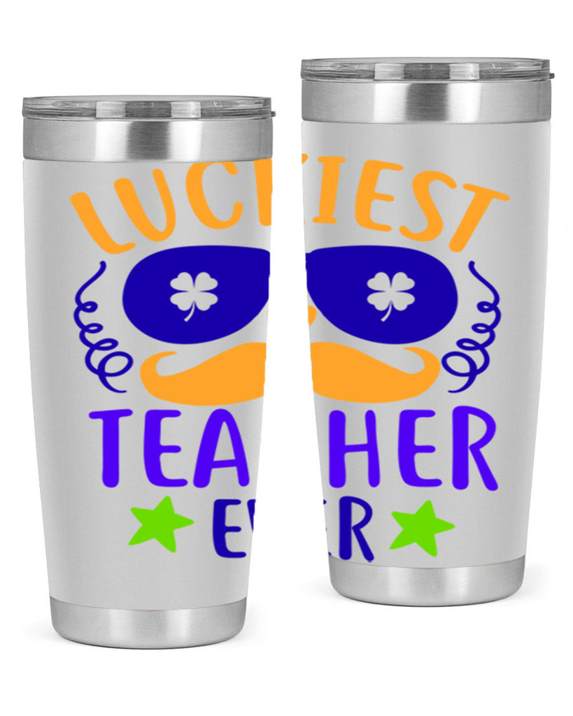 luckiest teacher ever 14#- mardi gras- Tumbler