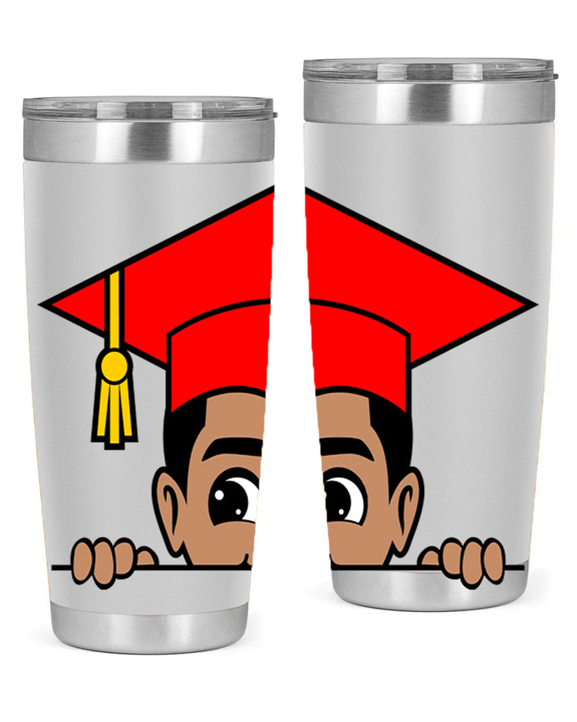 peekaboo afro puffs grad boy 20#- black men - boys- tumbler