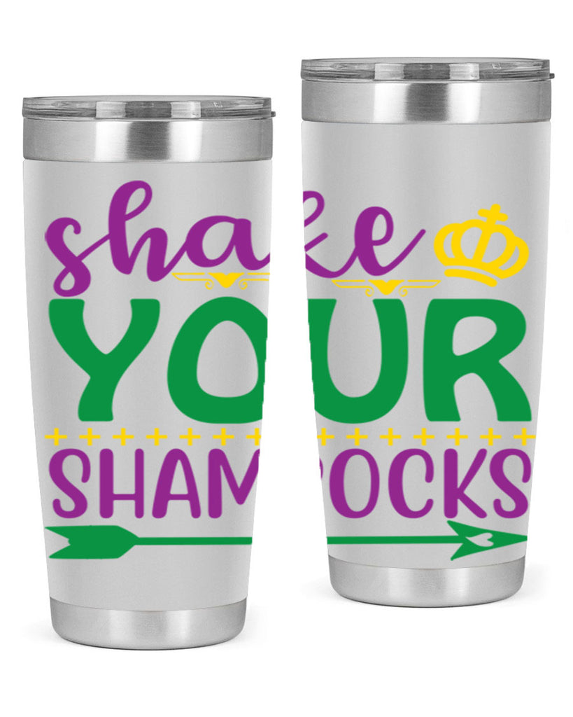shake your shamrocks 2#- mardi gras- Tumbler