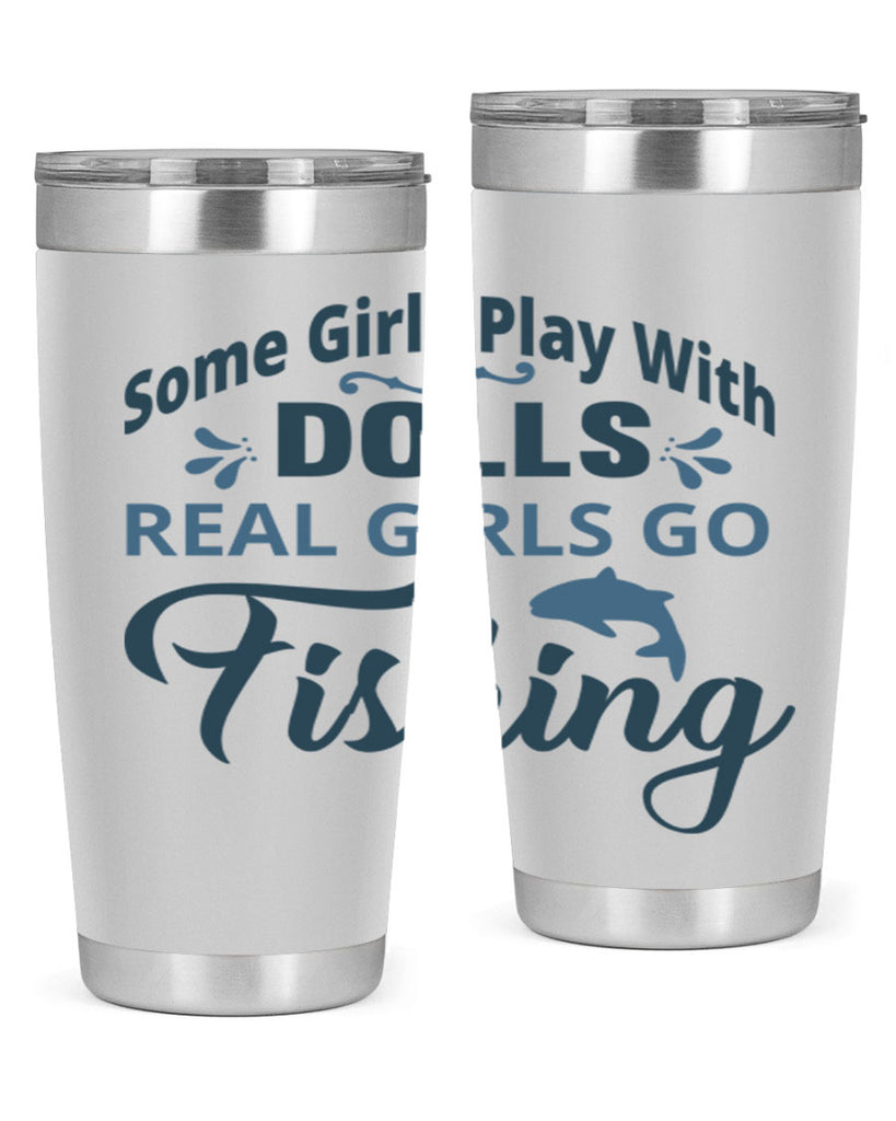 some girl play with dolls 38#- fishing- Tumbler