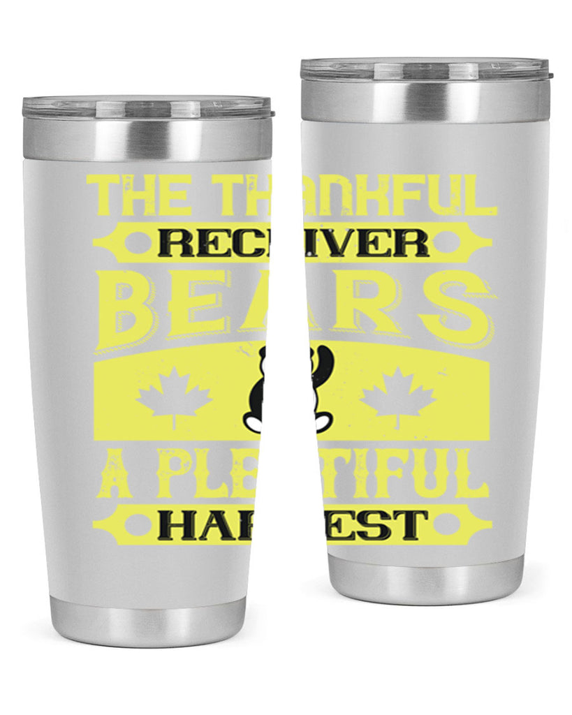 the thankful receiver bears a plentiful harvest 2#- thanksgiving- Tumbler