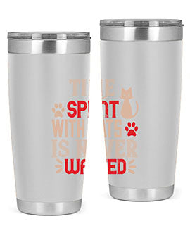 time spend with cat is never wasted Style 121#- cat- Tumbler