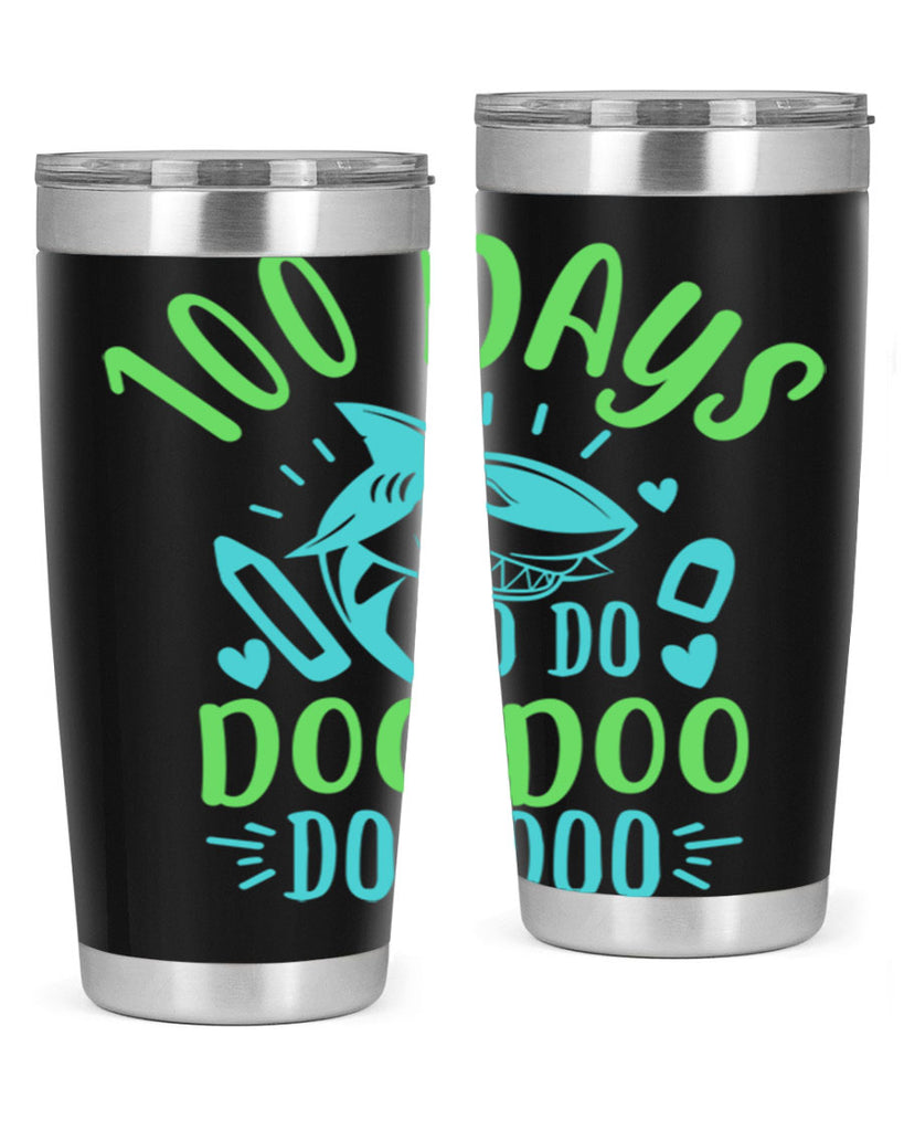 100 days shark doo doo 21#- 100 days of school- Tumbler