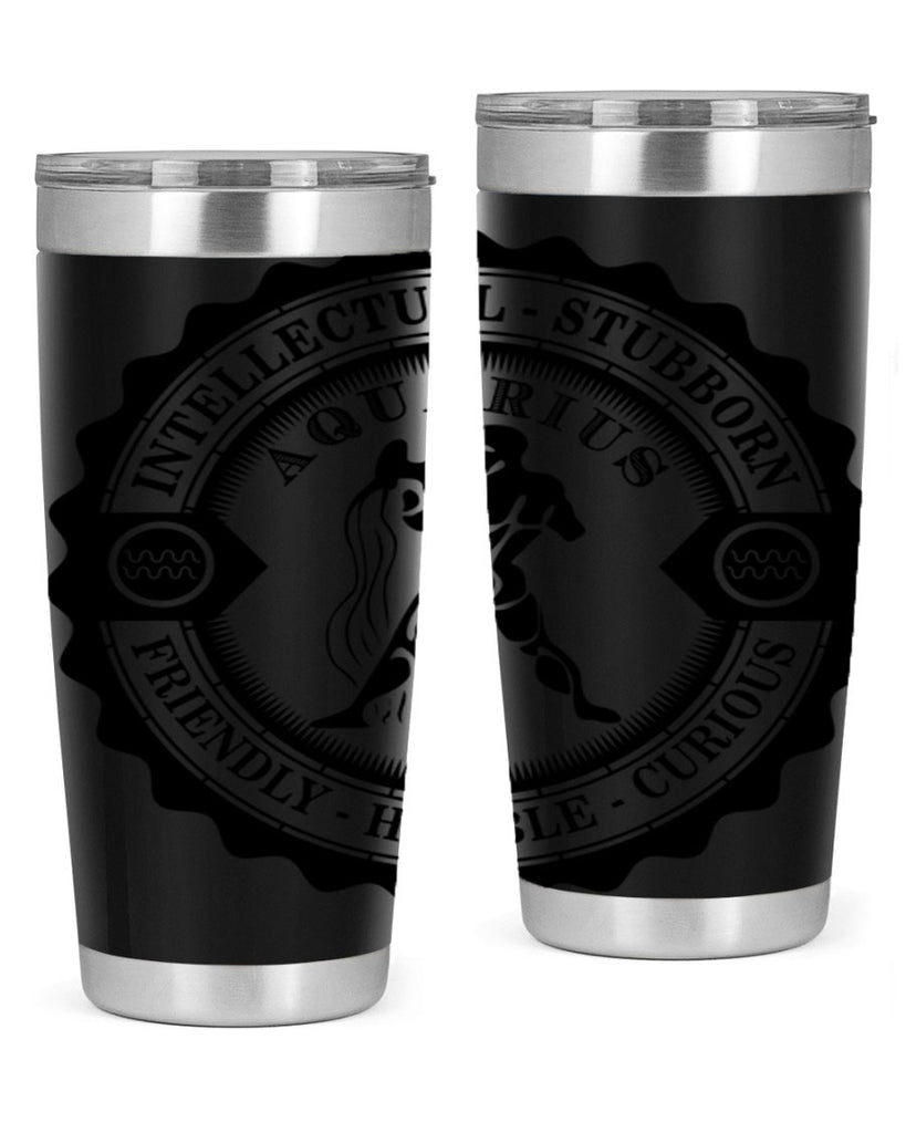 Aquarius balck 44#- zodiac- Tumbler