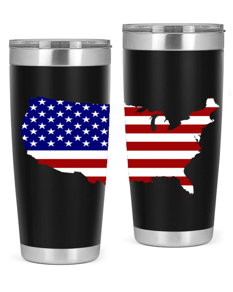 Flag With Map Style 50#- Fourt Of July- Tumbler