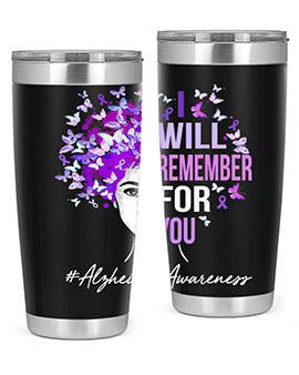 I Will Remember For You Alzheimer Awareness Womens Butterfly 180#- alzheimers- Tumbler