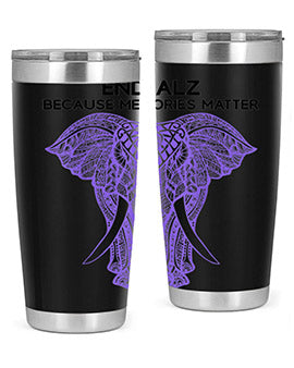 Purple Elephant Alzheimer Awareness 212#- alzheimers- Tumbler