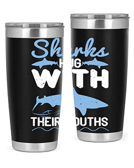 Sharks hug with their mouths Style 22#- shark  fish- Tumbler